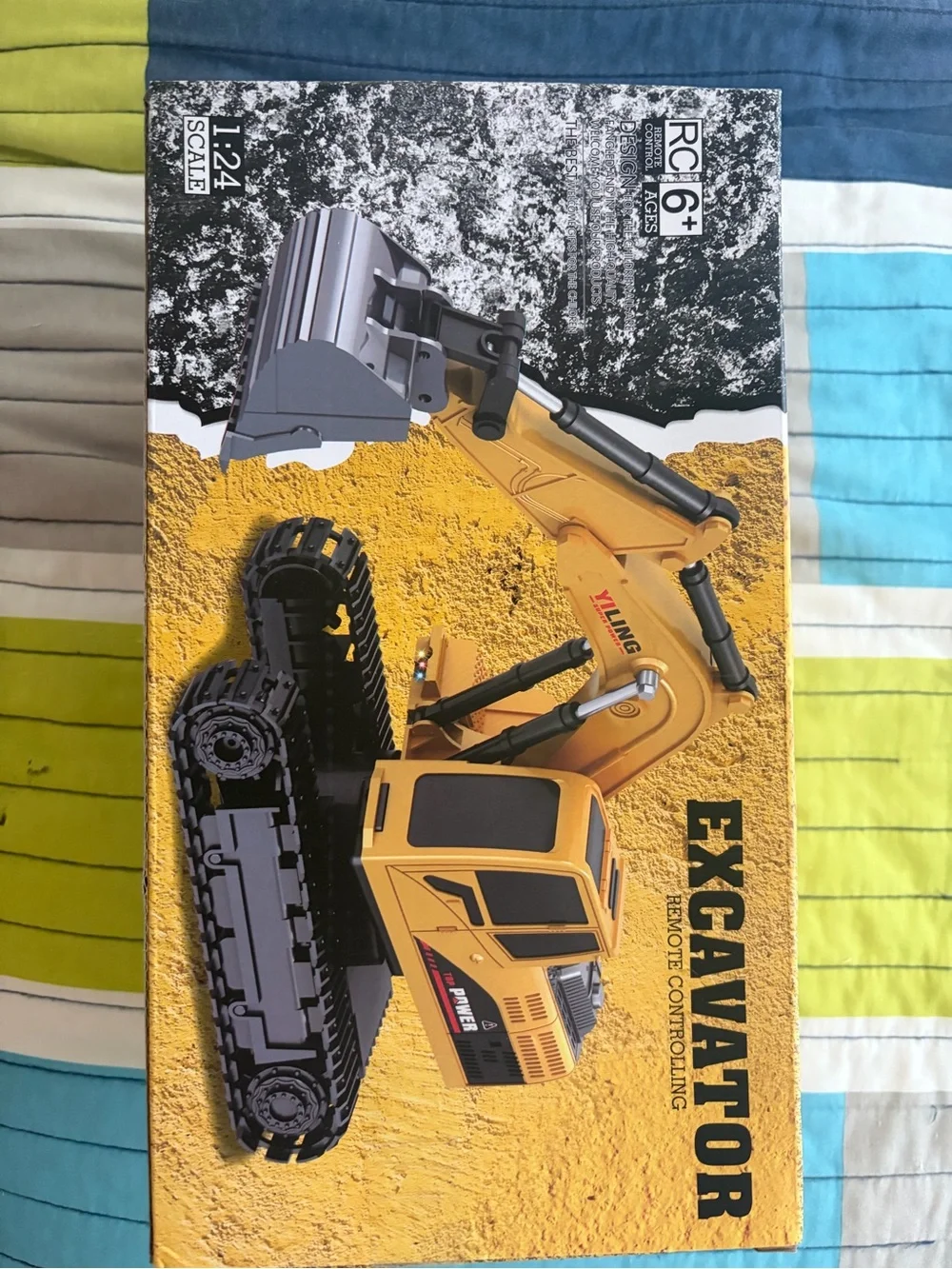 Yellow RC Excavator Toy for Kids - Remote Control Construction Vehicle